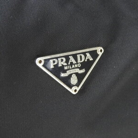 Prada Nylon Canvas Handbag Black Hobo Shoulder Bag - Picture 7 of 11